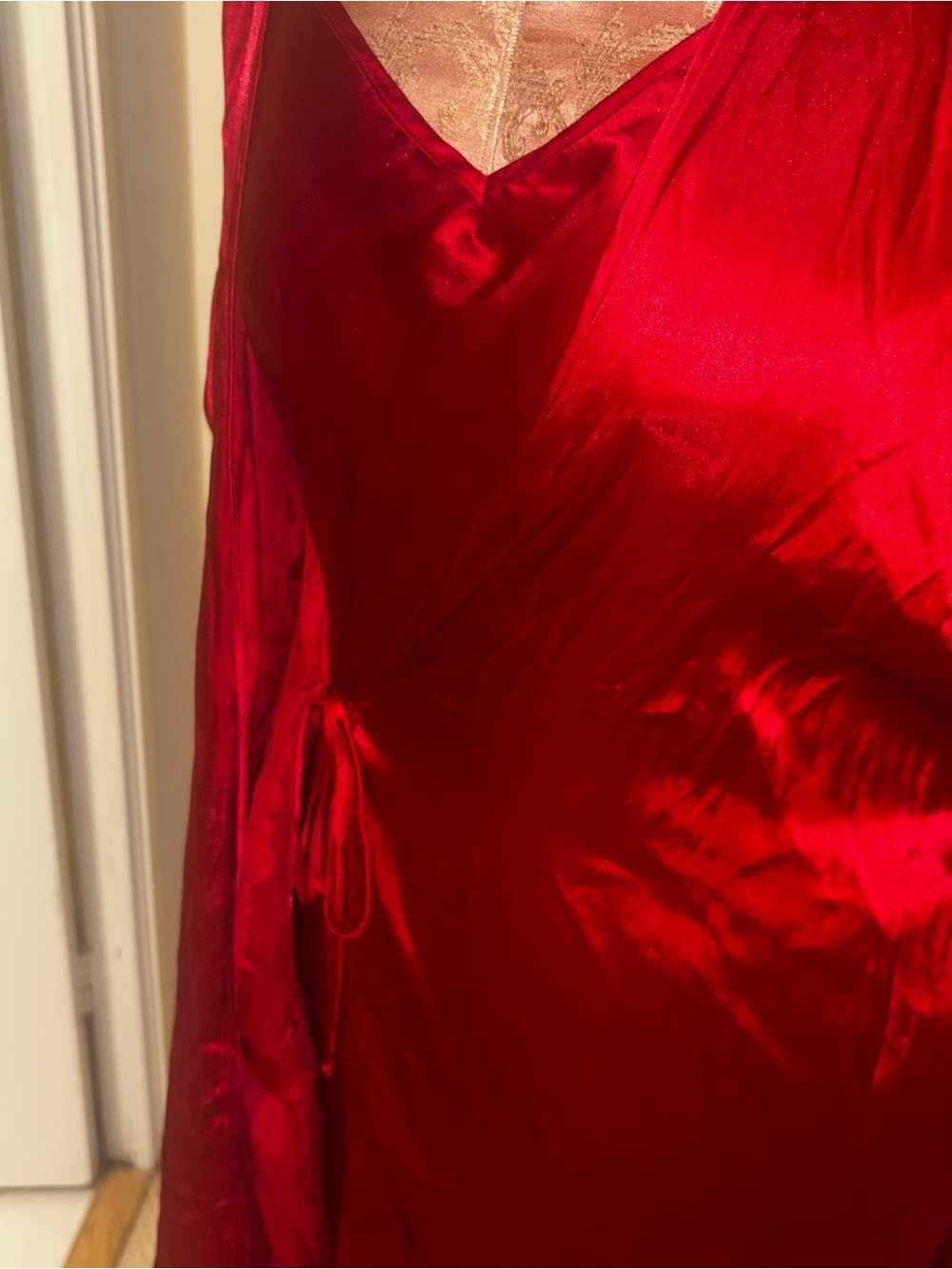 Linea Donatella Red Satin Chemise with Matching Robe - Picture 6 of 12